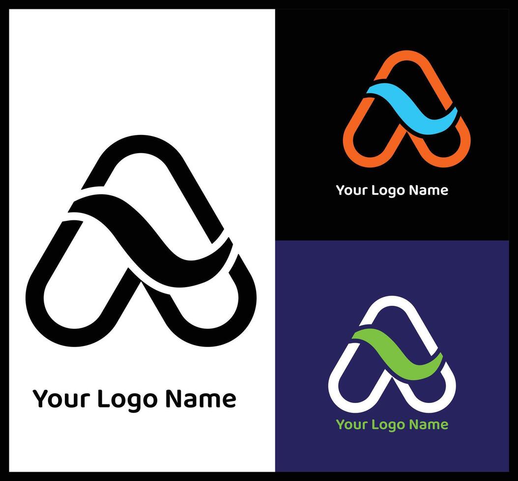 Elegant Letter A Inspired Logo with Minimalist Wave Design vector