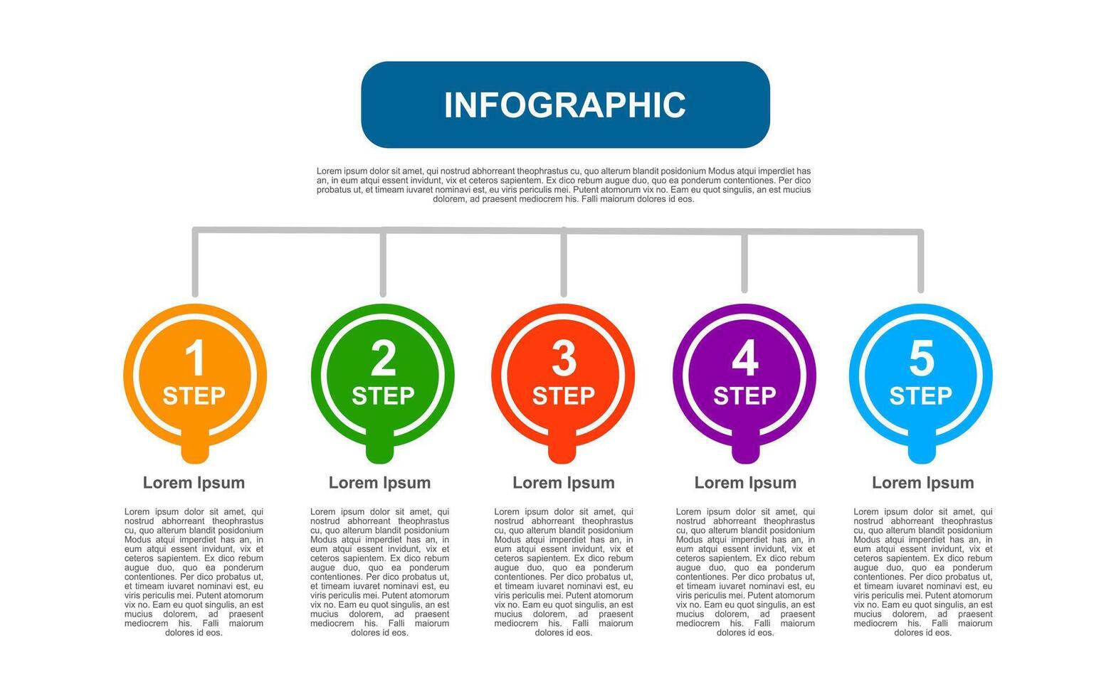 infographic elements with 5 steps on a white background. vector