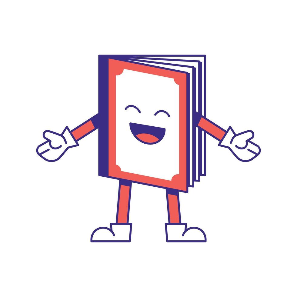 A cartoon book character with arms and legs vector