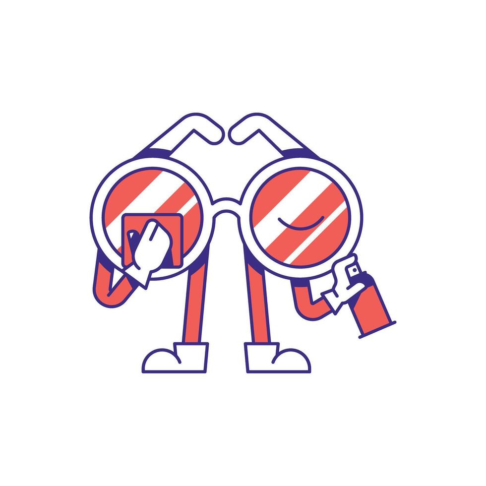 A cartoon character with glasses and a mustache vector