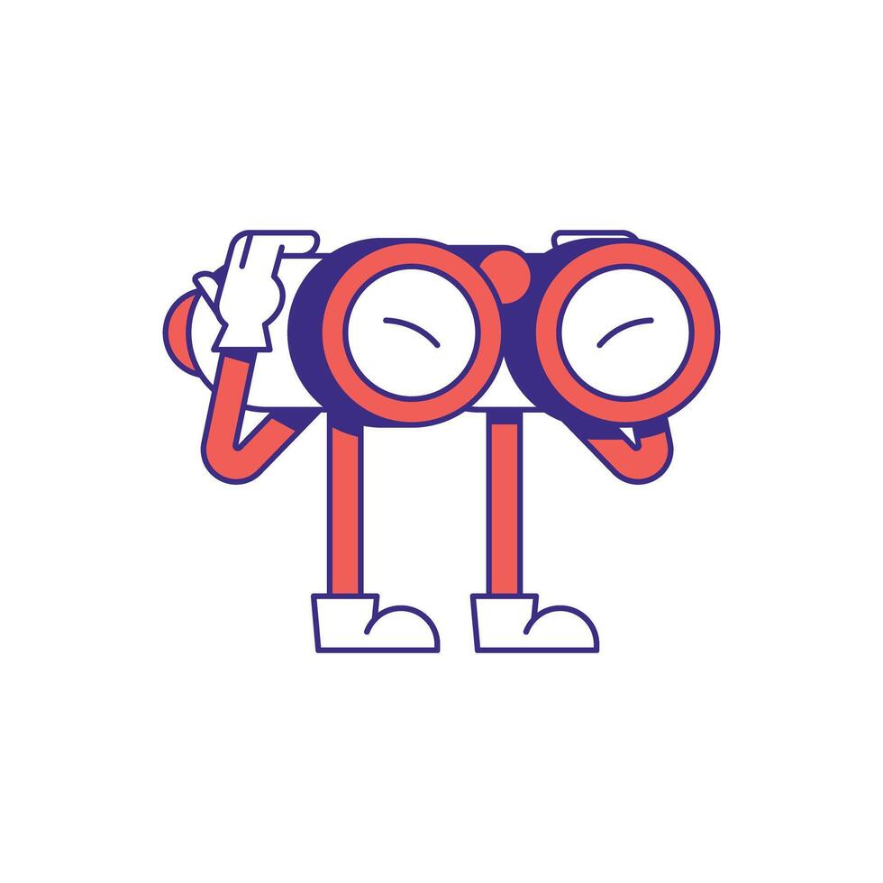 A cartoon character holding binoculars vector