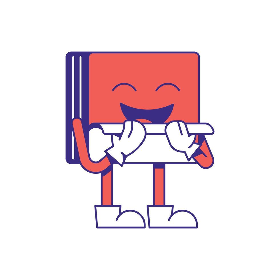 A cartoon character holding a book vector