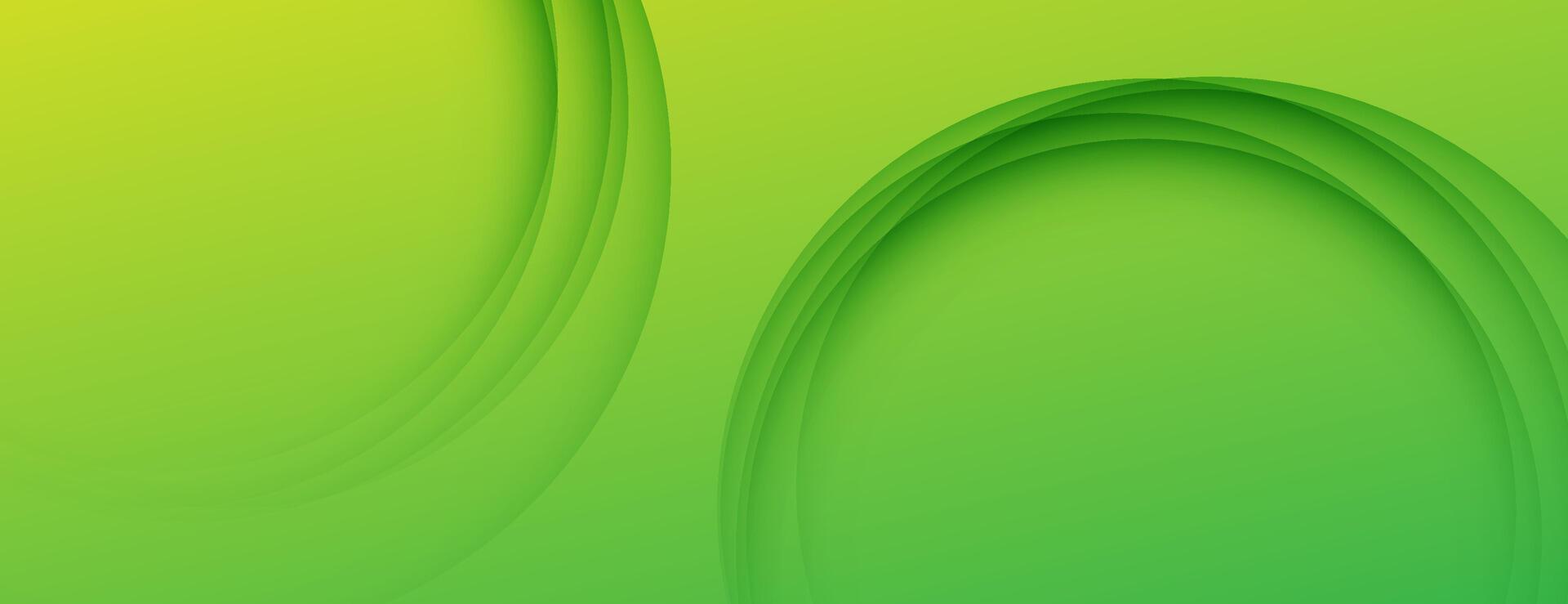 yellow and green gradient abstract background with layered circles vector