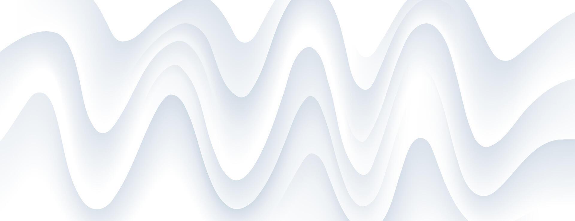 white abstract background with layered paper wave vector