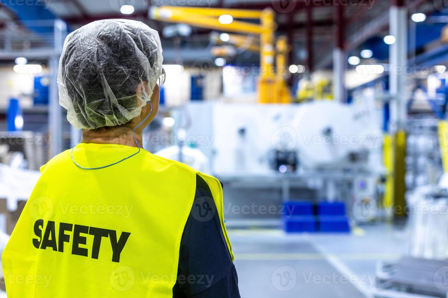 Portrait of safety worker in an industrial factory, concet of safety and environment photo