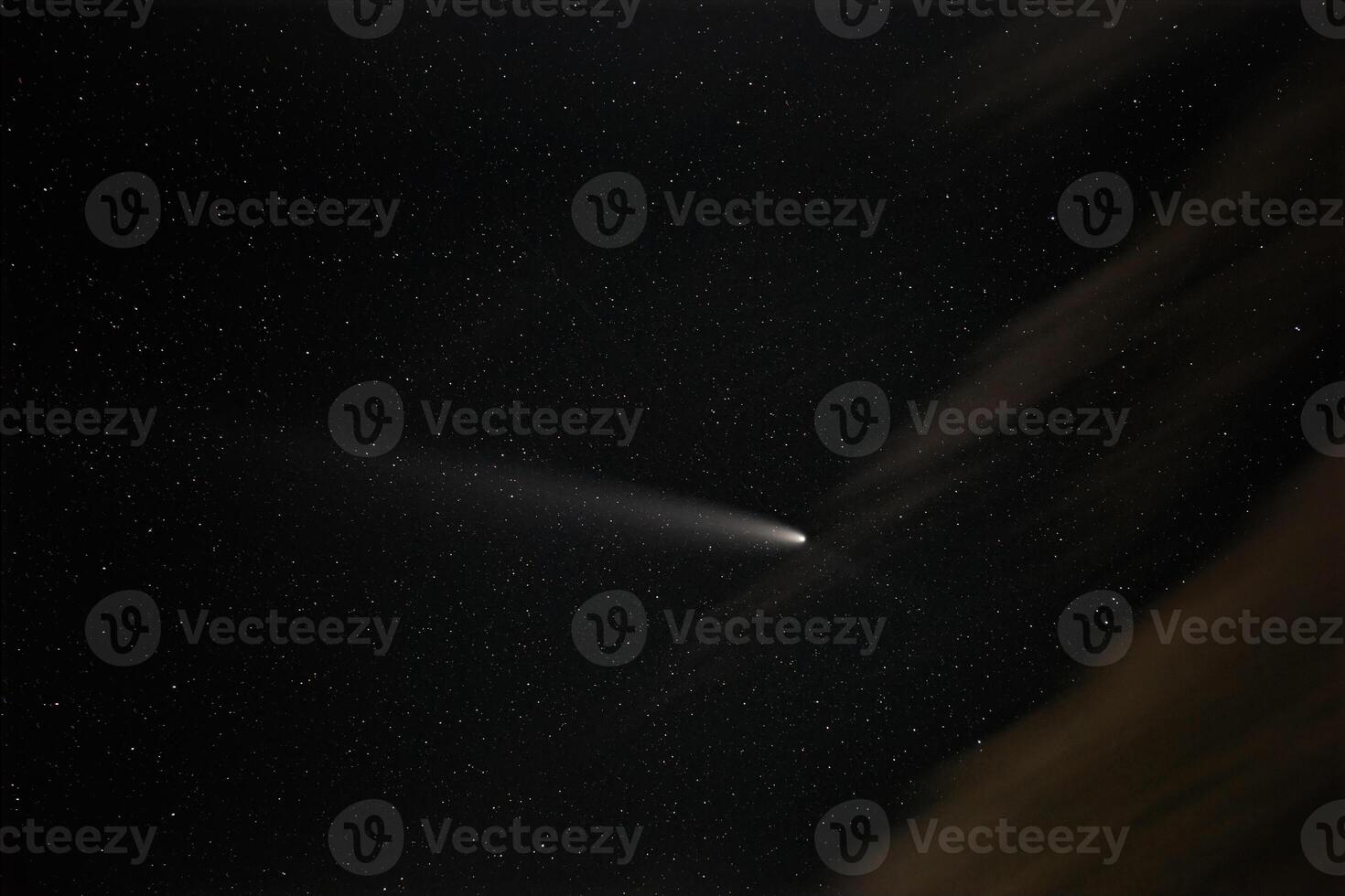 Comet C 2023 A3 Tsuchinshan-ATLAS at night sky photo