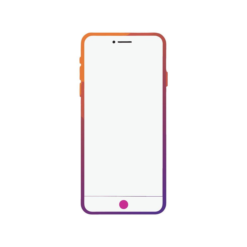An iphone with a blank screen on a white background vector