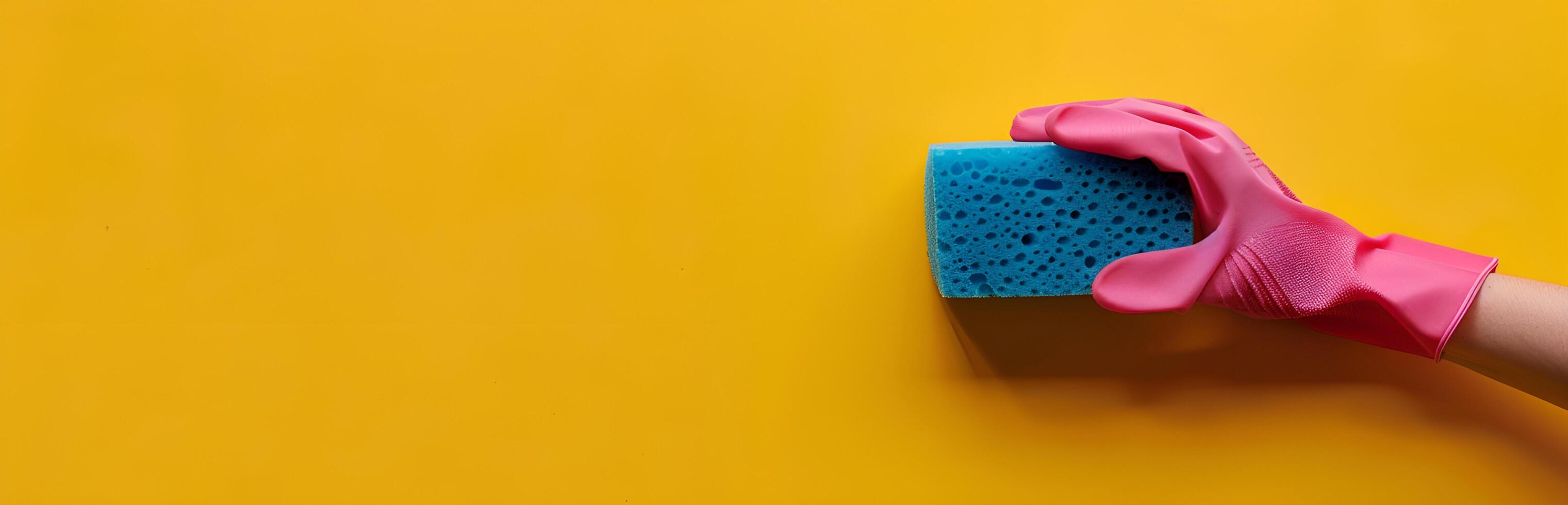 Sponge with Soap on Yellow Yellow Soapy Cleaning Sponge photo
