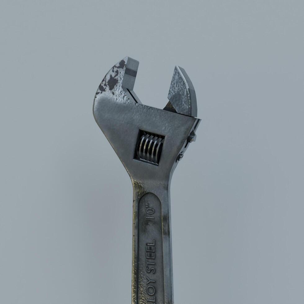 3d render of wrench isolated on white background photo