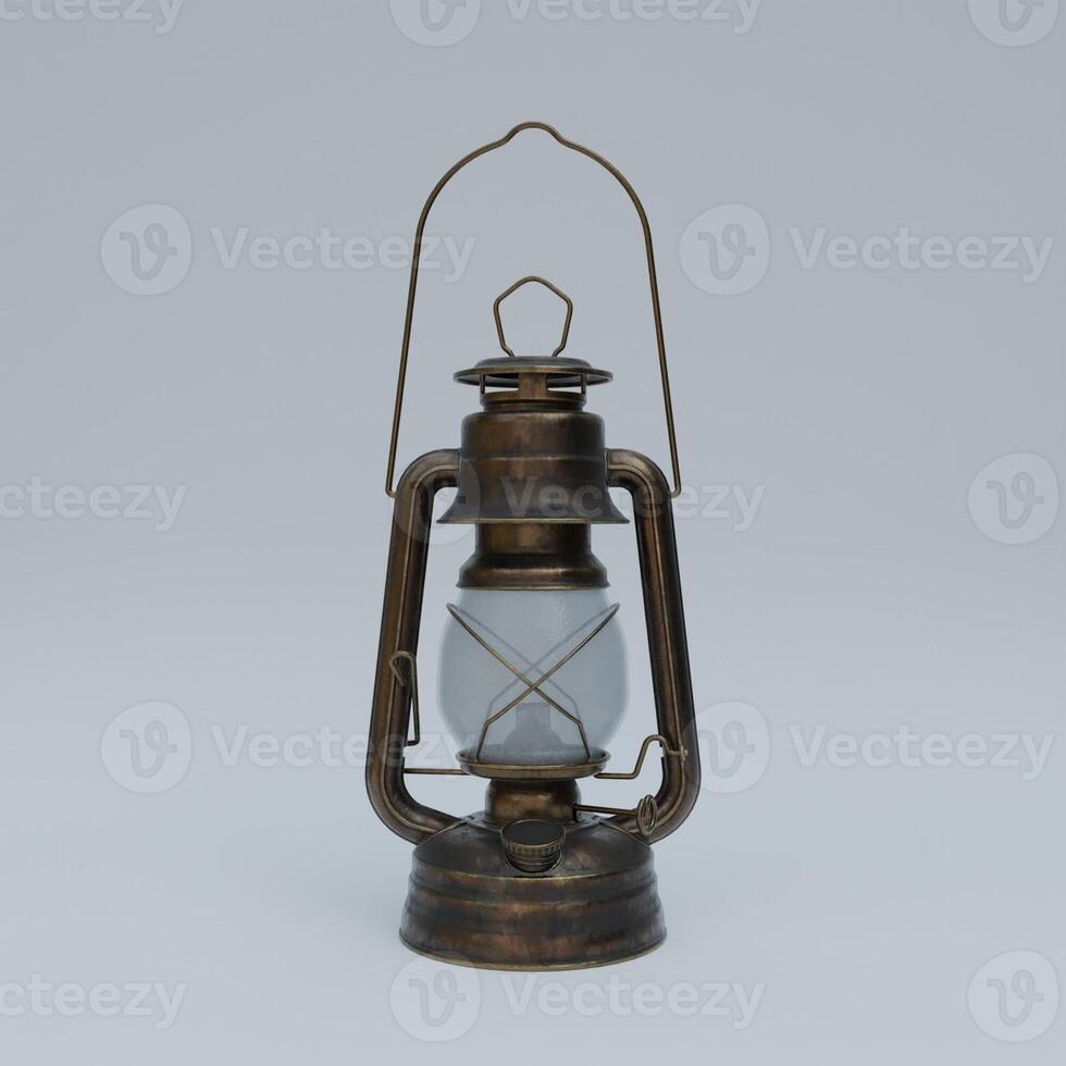 3d render of retro lantern photo