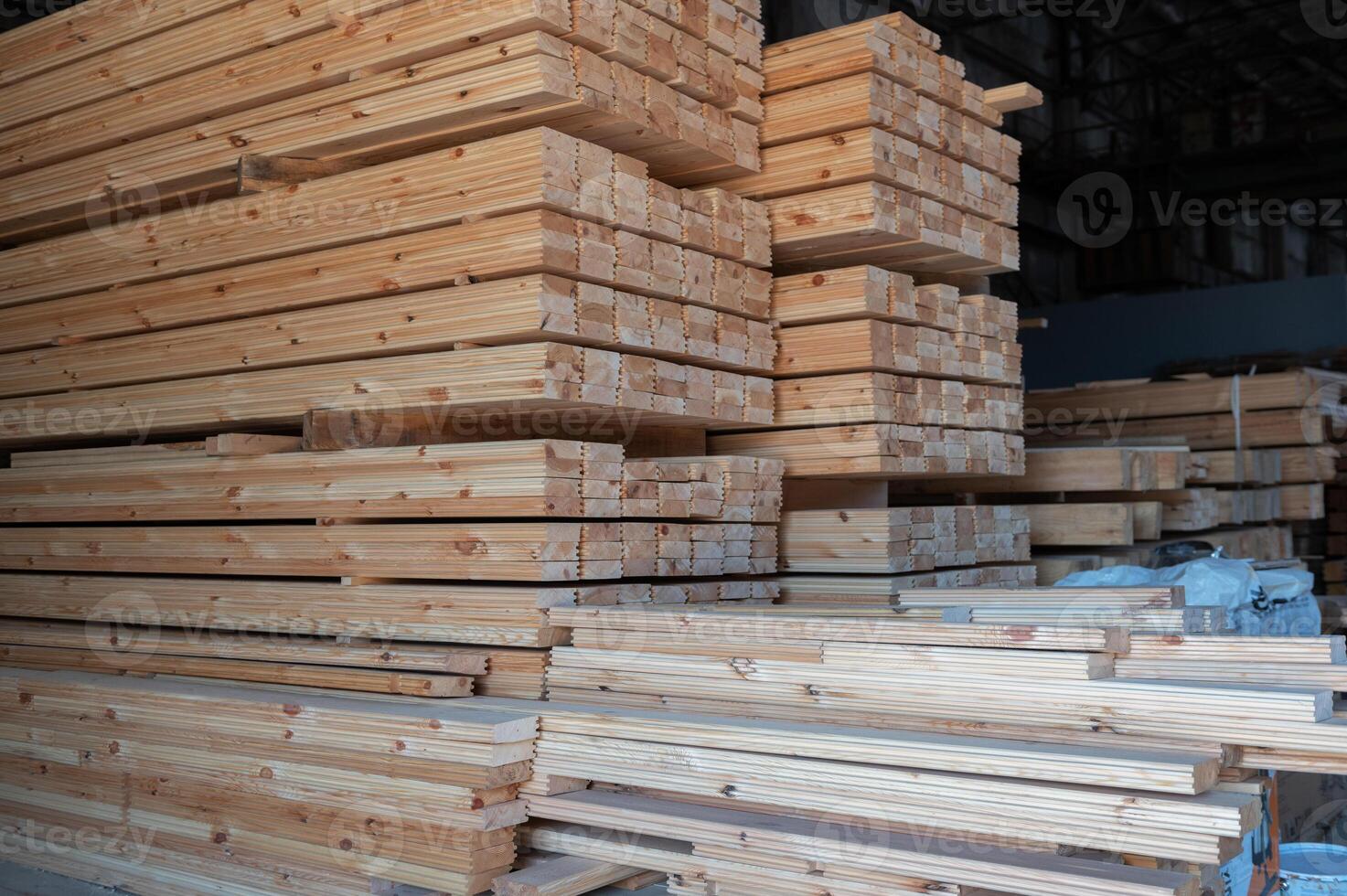 Warehouse with various types of timber photo