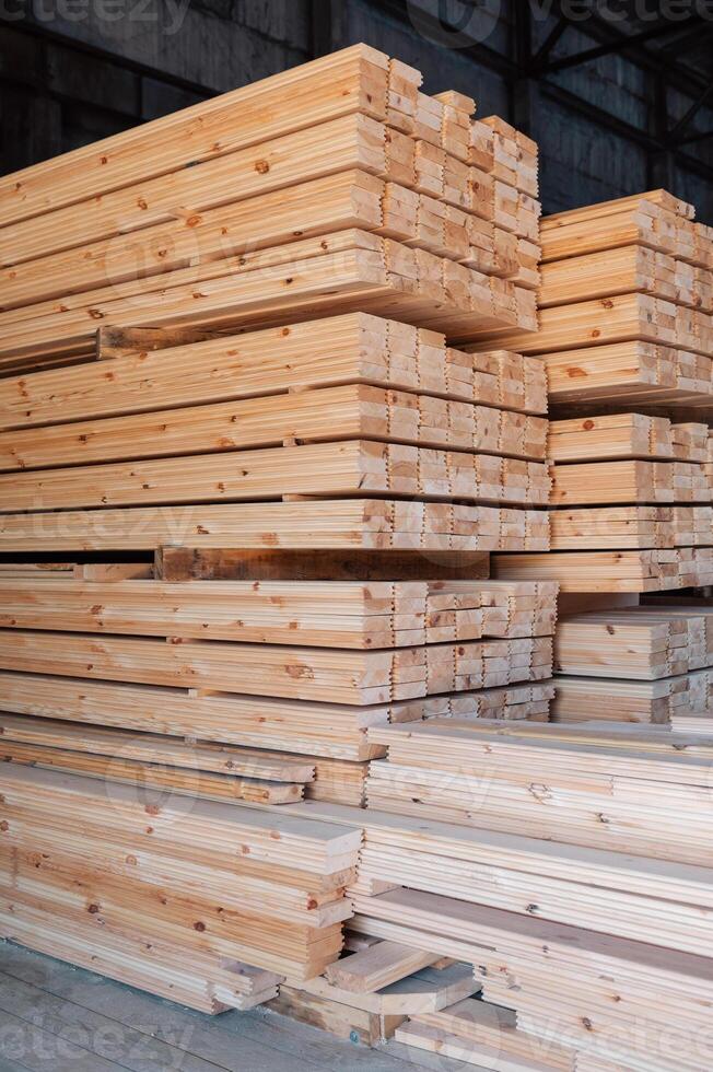 Warehouse with various types of timber photo