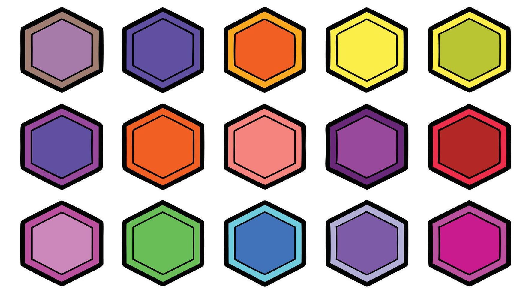Colorful hexagon shapes vector