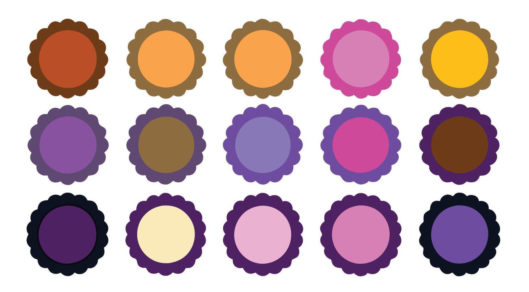 A set of oval frames with different colors vector