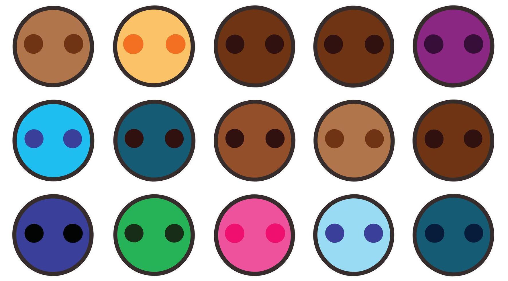 A set of colored circles with different shapes vector