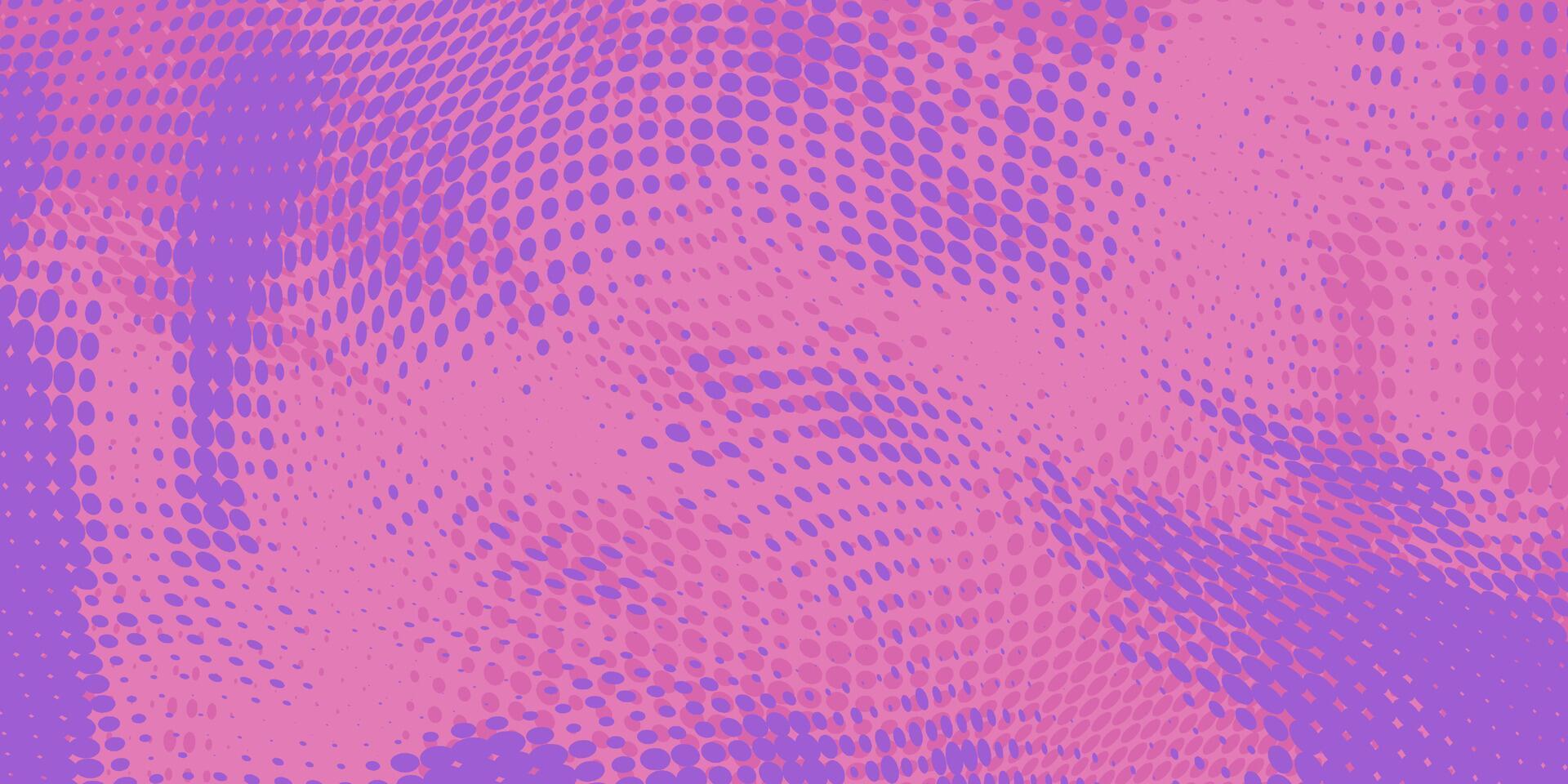 Vibrant Halftone with Fluid Pink and Purple Waves with Twisted Effect. Futuristic playful and dynamic texture perfect for bold, modern designs. vector