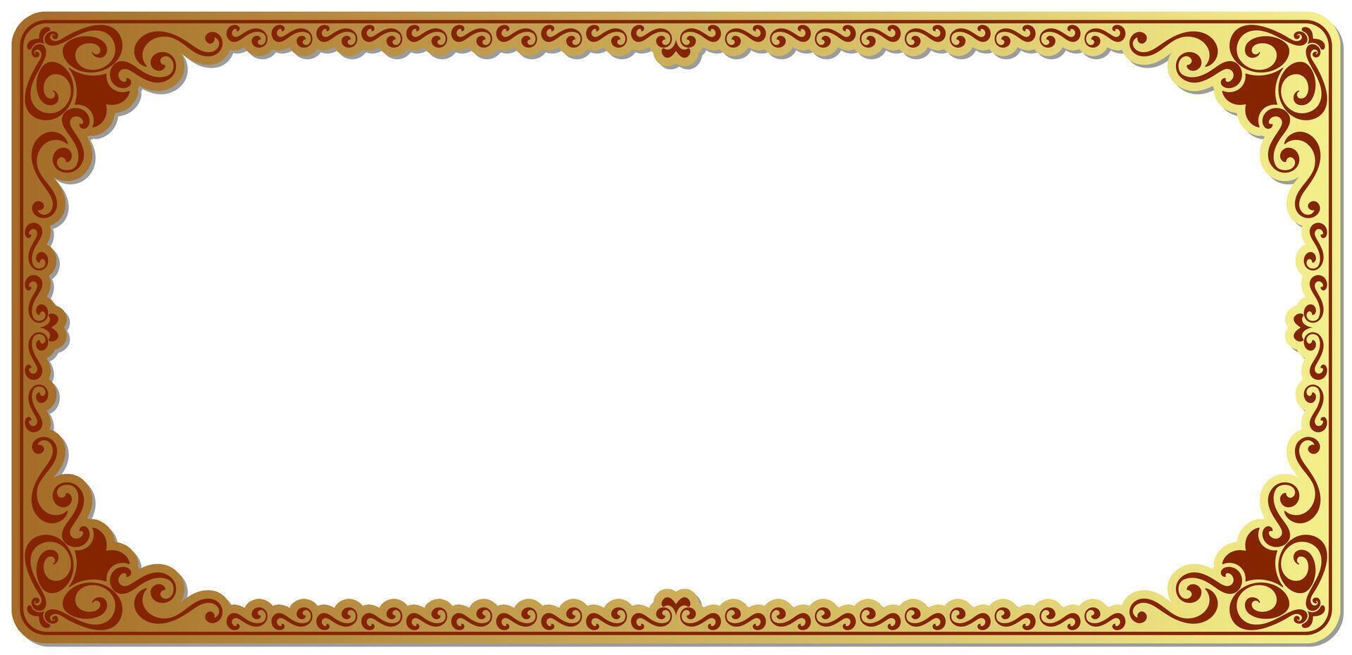Gold frame. Abstract shiny vintage frame. Elegant Border Games vector
