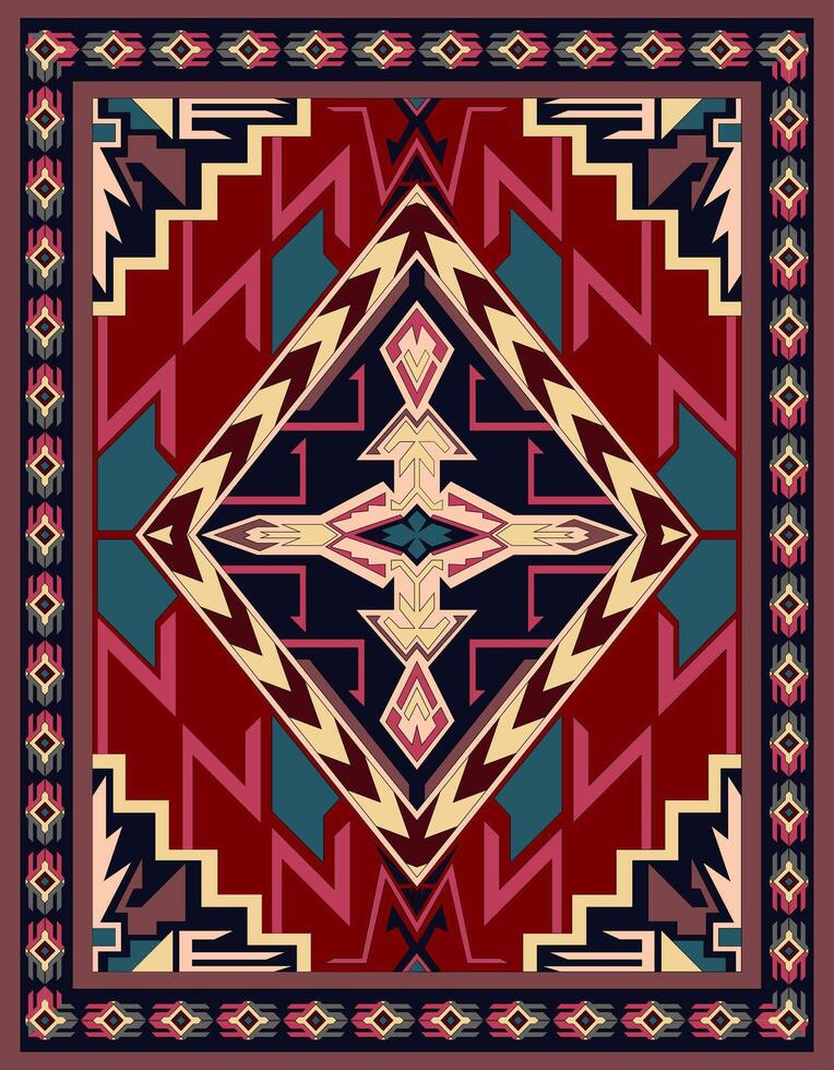 geometric carpet red carpet abstract pattern vector