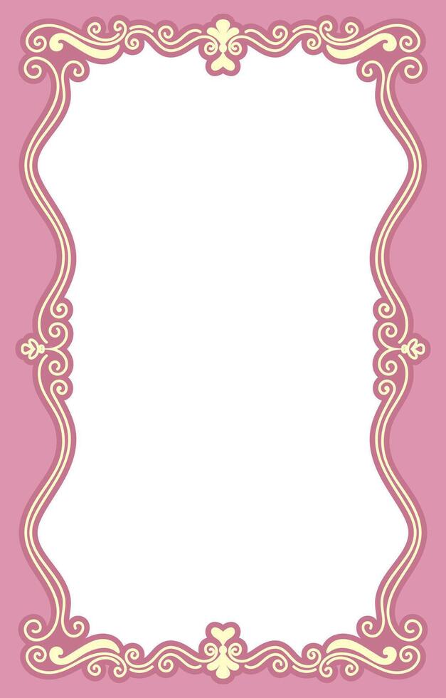 pink frame wedding card frame love card roll vector