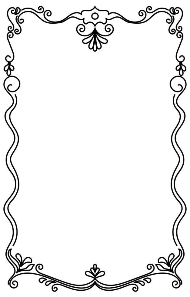 Black frame for name tag Vintage line prayer frame pattern for decoration. vector