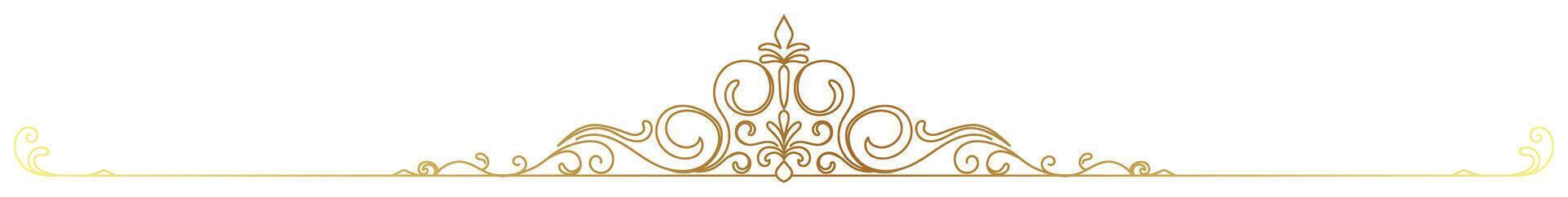 Golden vintage quilling lines, graphic element for classic text blocking, making cards. vector
