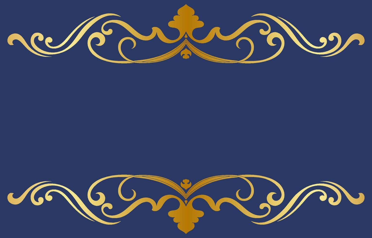 golden vintage frame floral ornament design vector