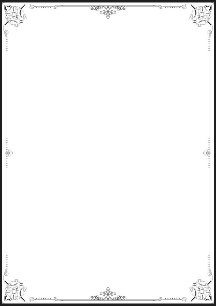 black frame vintage pattern abstract decorative pattern border on white background vector