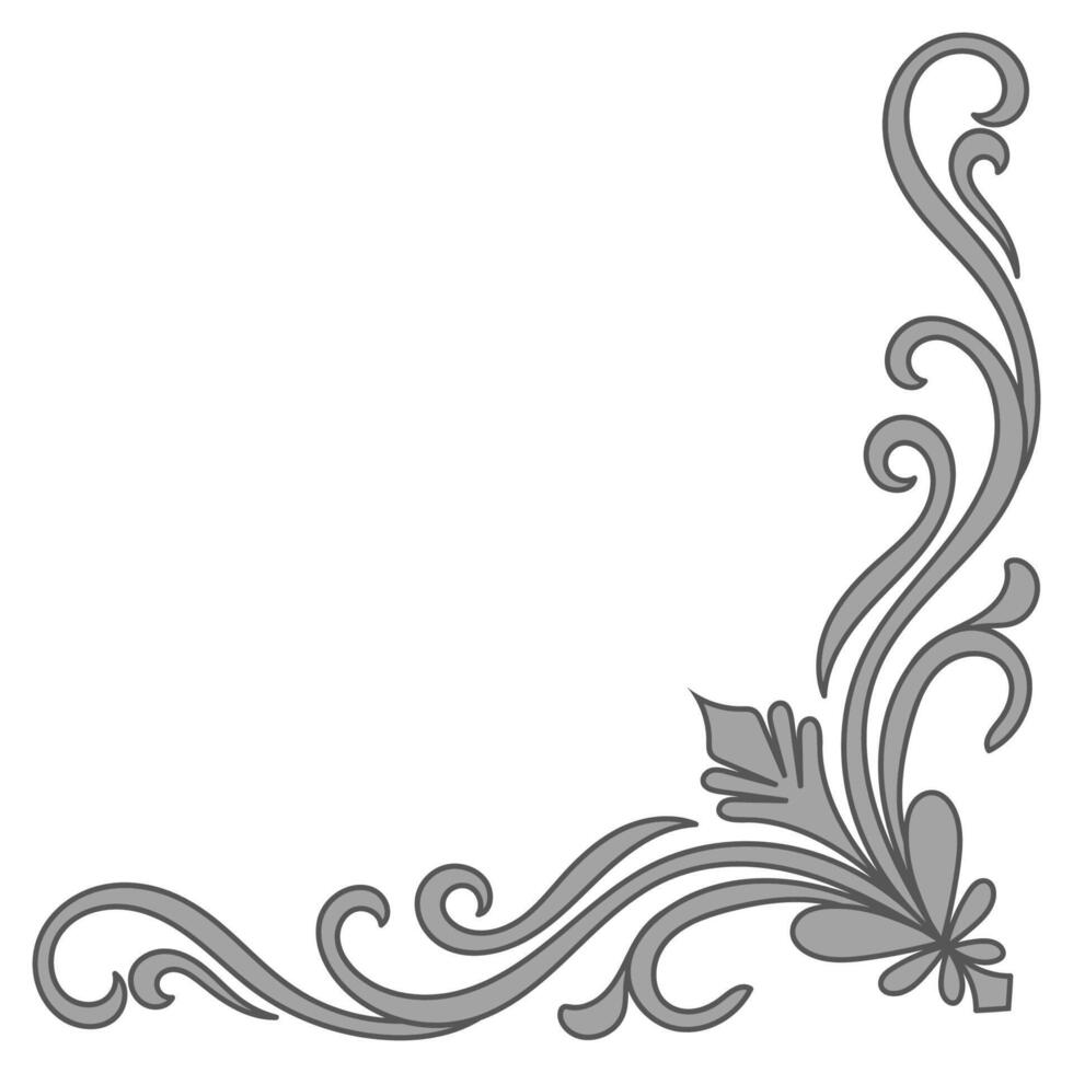 Filigree swirl ornament, flourishing swirl, vintage dividing line, calligraphy element. baroque style flower border Antique swirl decoration vector