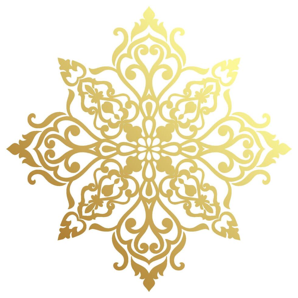golden gradient flower mandala Abstract flowers for decorating new year greeting cards vector