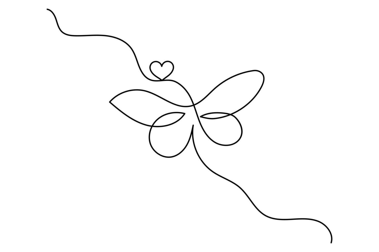 Butterfly one line drawing vector