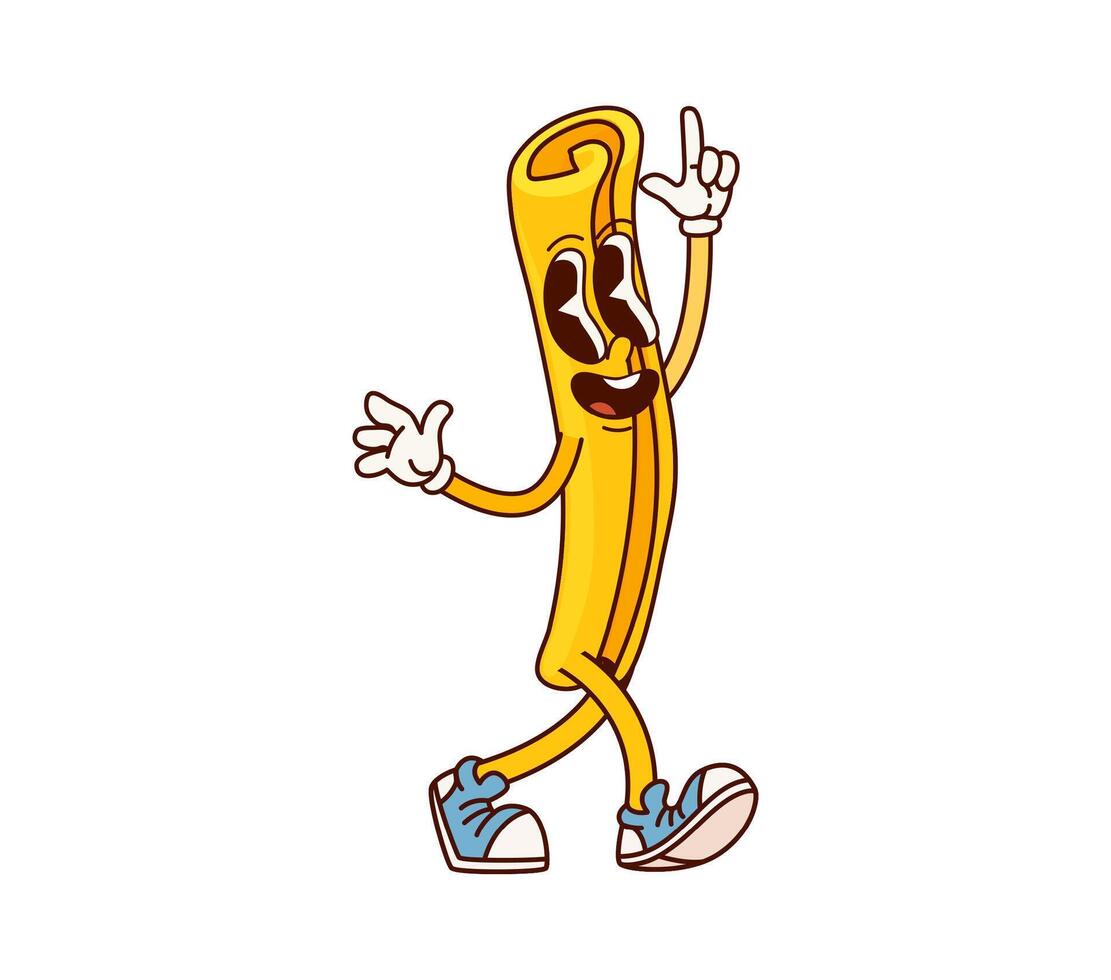 Casarecce italian pasta groovy funny character vector