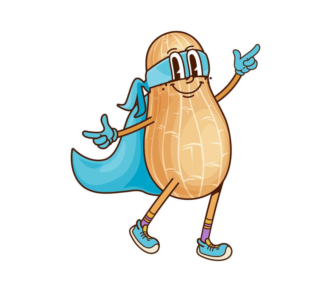 Groovy superhero peanut bean with a funky vibe vector