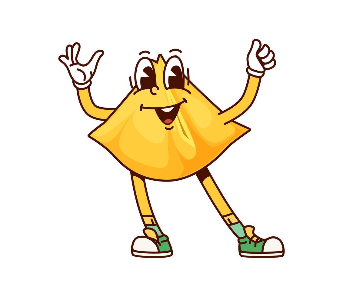Fagottini italian pasta groovy cheerful character vector
