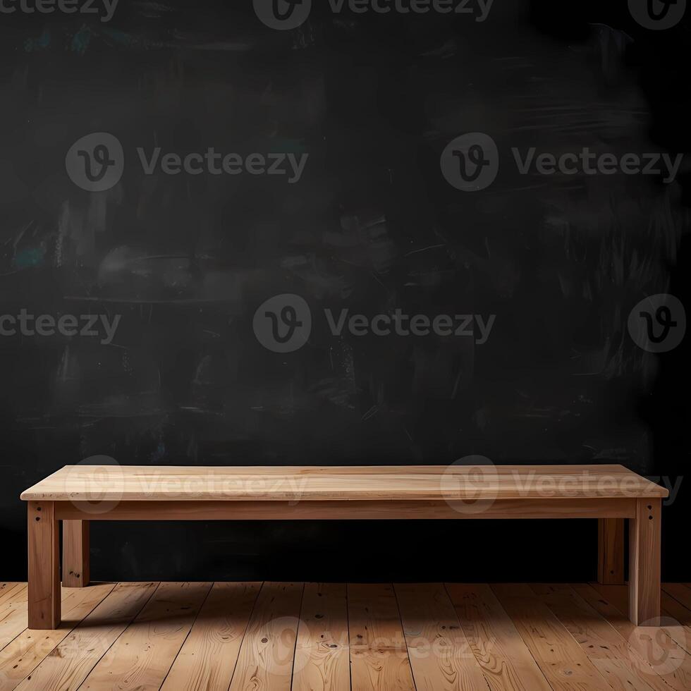 Wood Table in Front of a Black Backdrop background photo