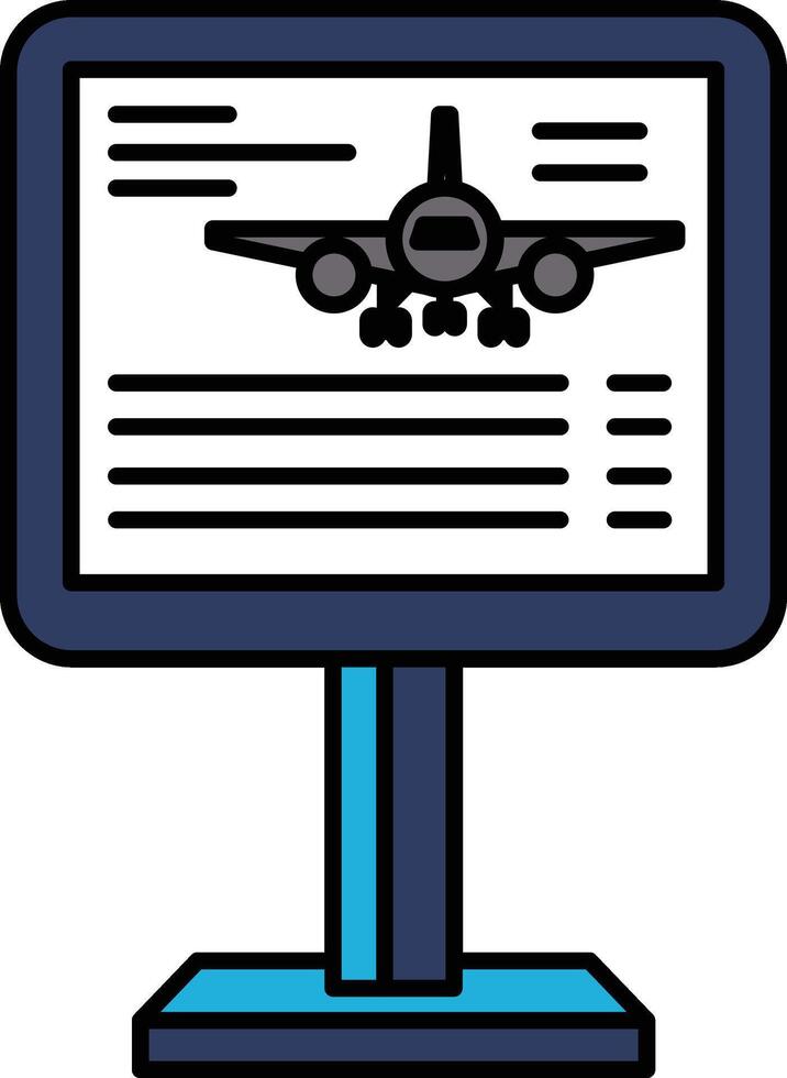 A blue sign with a plane on it vector