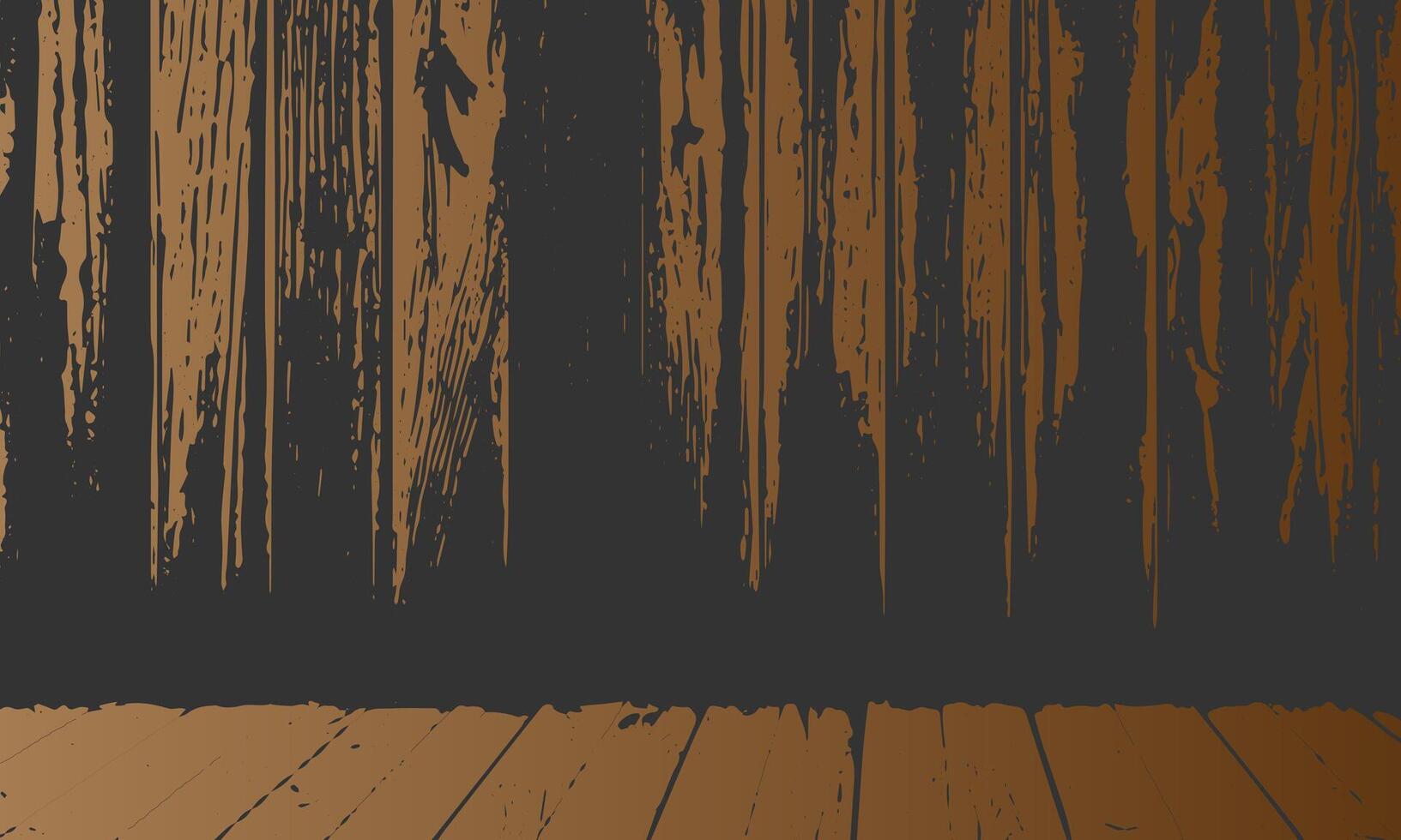 wooden floor with wooden wall background vector