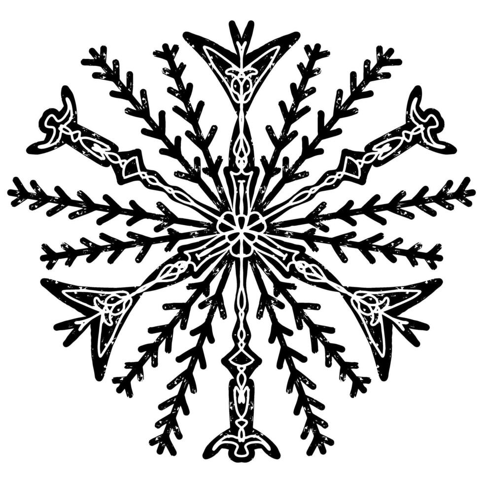 snowflake with celtic design on white background vector