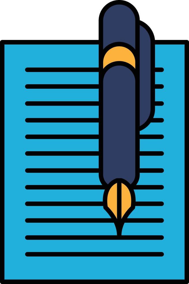 A pen is on top of a sheet of paper vector