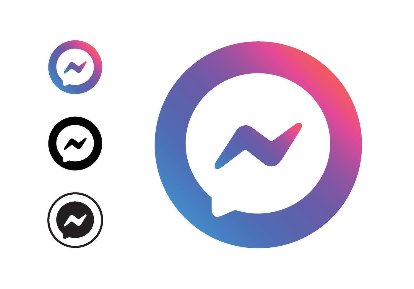 Messenger icon round shape, free Facebook Messenger logo vector