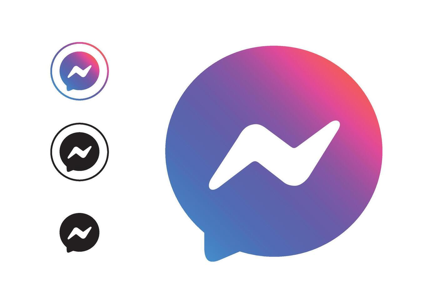 Free Facebook Messenger logo, Facebook Messenger Icon art . vector
