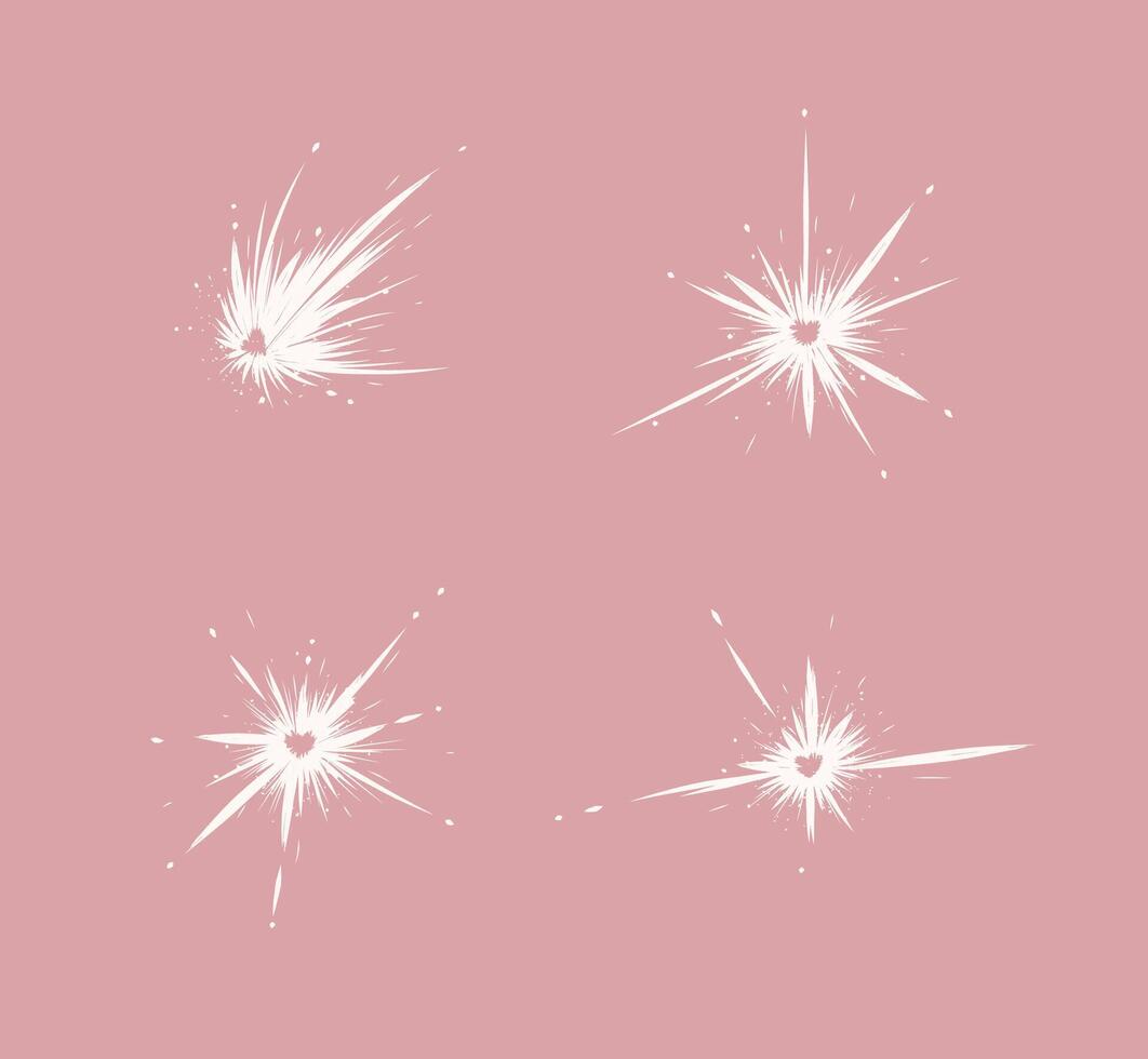 Splash and comet with heart inside in modern graphic style on pink background vector