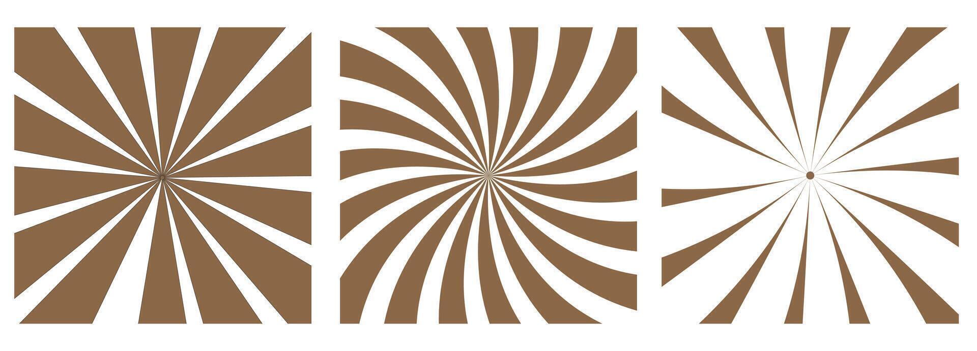 A set of four sunburst brown background with copyspace vector