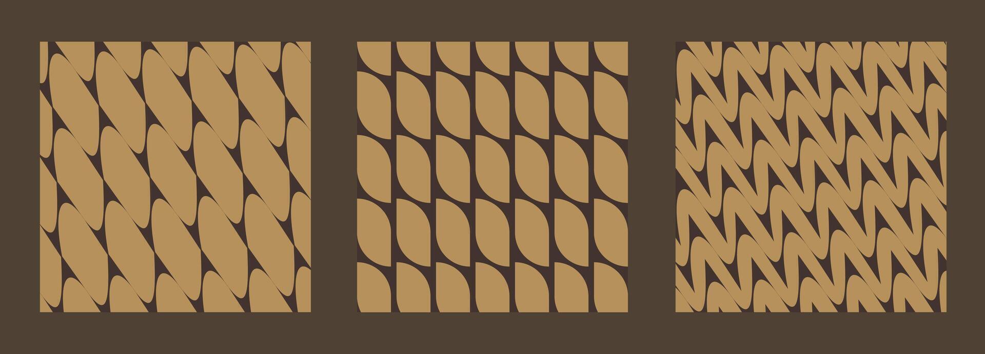 Set of geometric pattern. Abstract background with wicker elements. vector