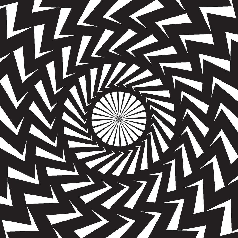 A black and white optical illusion pattern vector