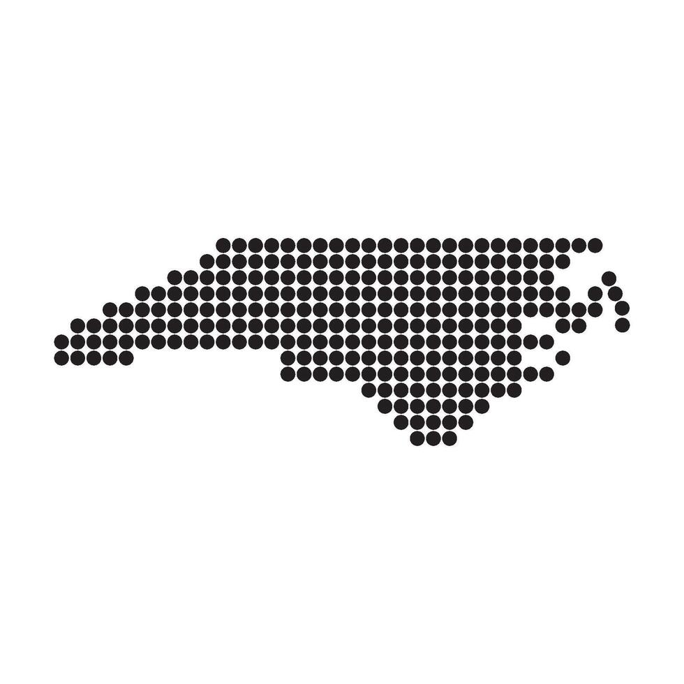 North carolina map dotted with black dots vector