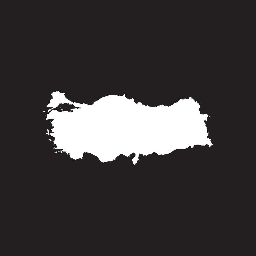The shape of turkey on a black background vector