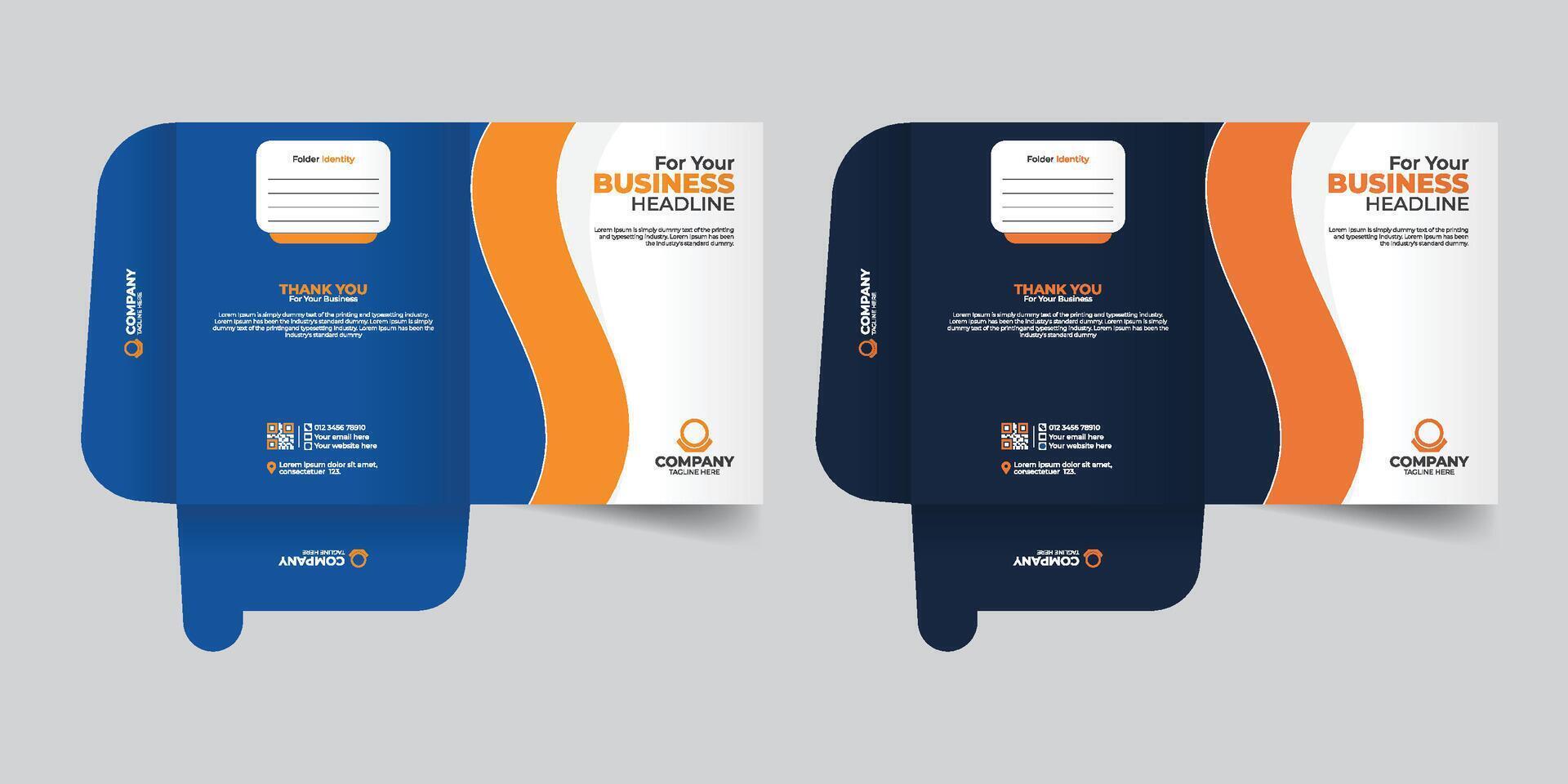 Business Presentation folder for files, design. Modern Presentation Folder Design. Company report cover or file folder design, real estate File Cases. vector