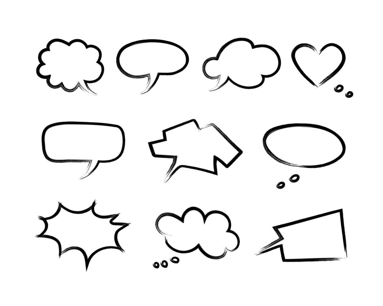 Grunge graffiti speech bubbles, dialog balloons vector