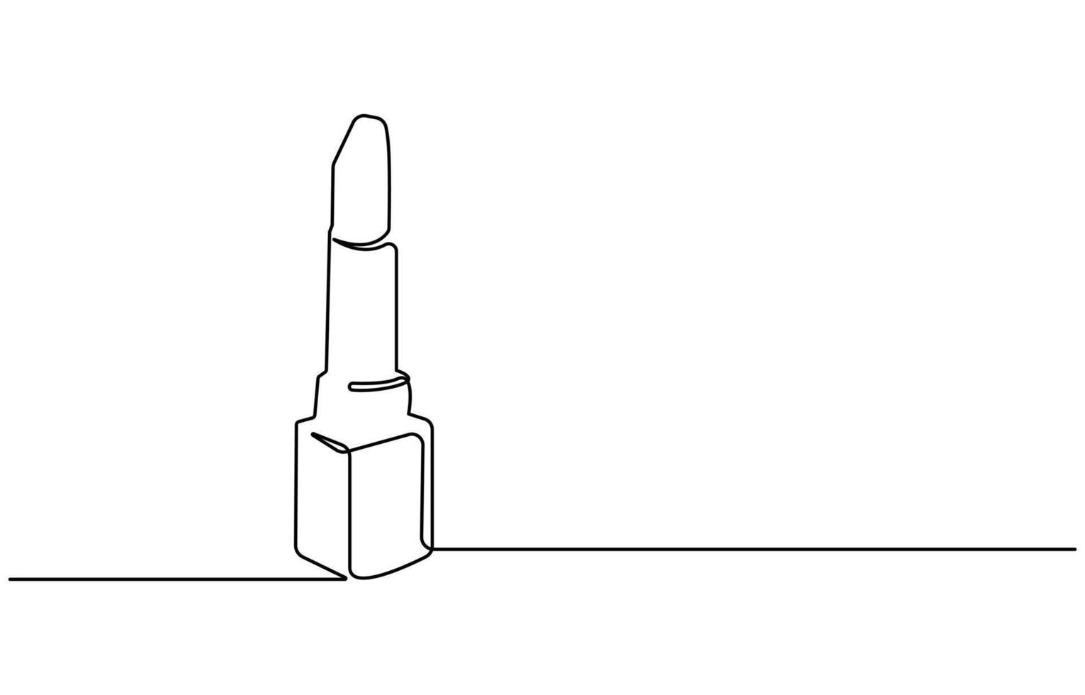 Lipstick, continuous one line drawing vector