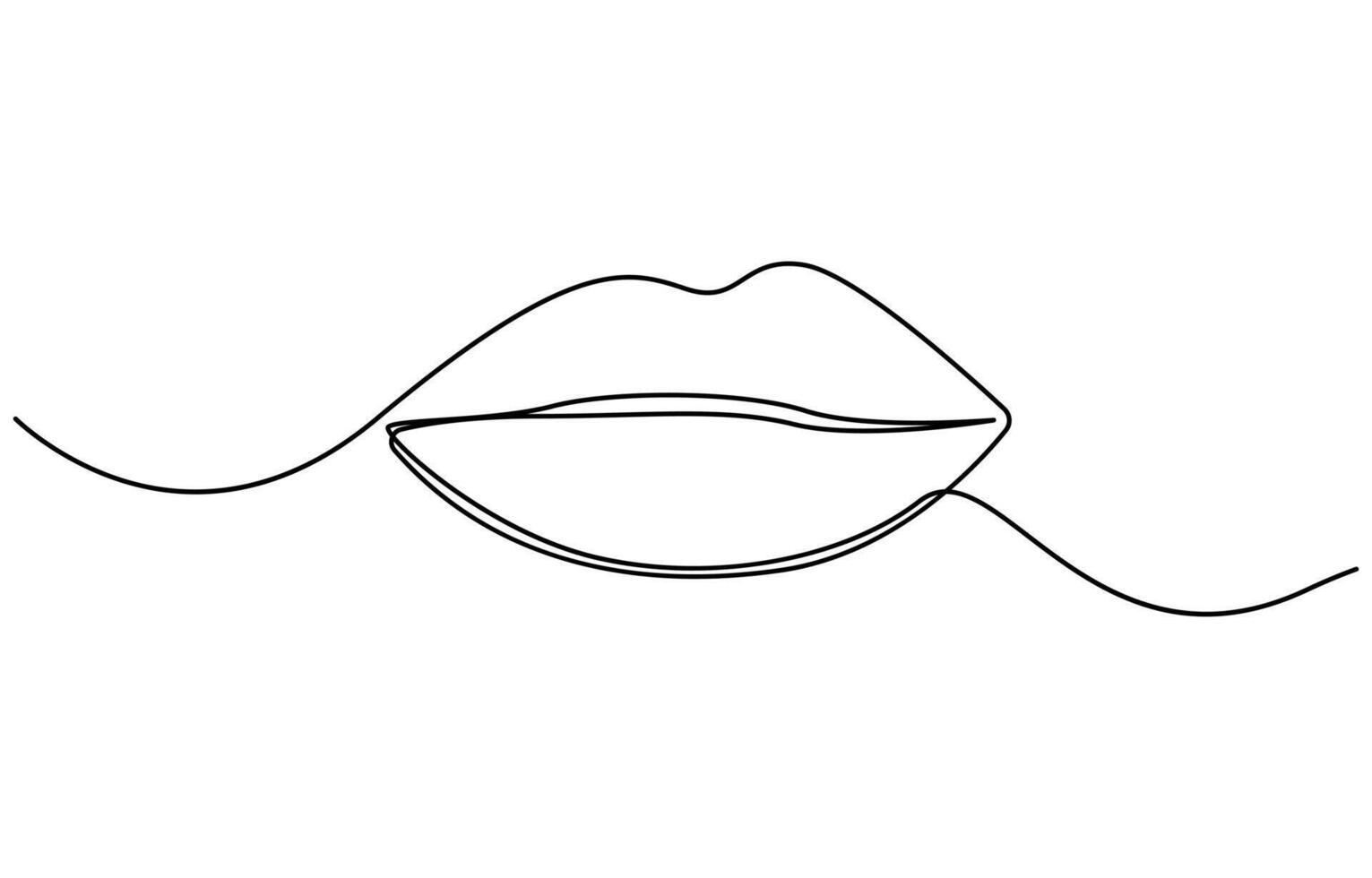 Human Lips Continuous Line Icon vector